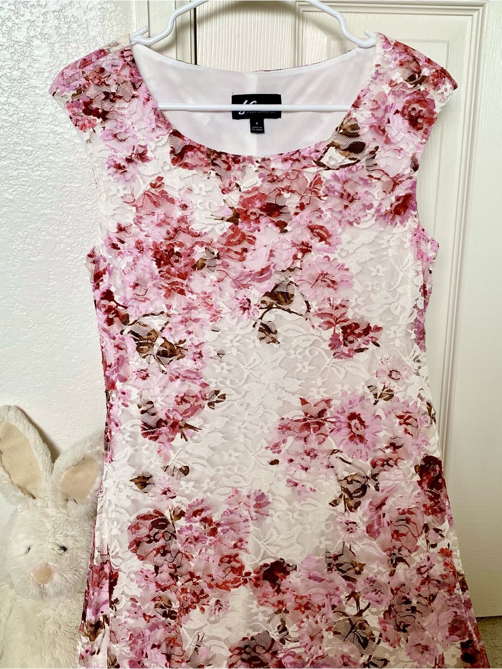 Women's Studio Connection Printed Lace Flounce Hem Dress